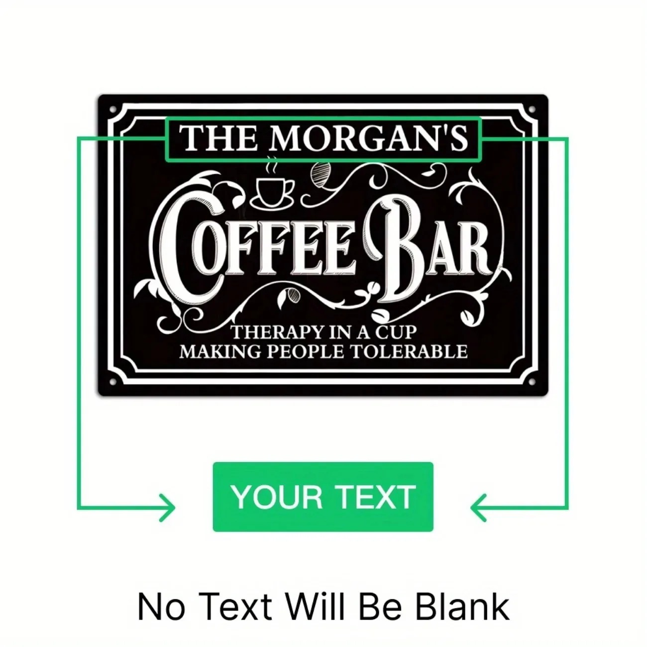 1PC Custom Text The Morgan's C - Home Bar And Coffee avis et prix