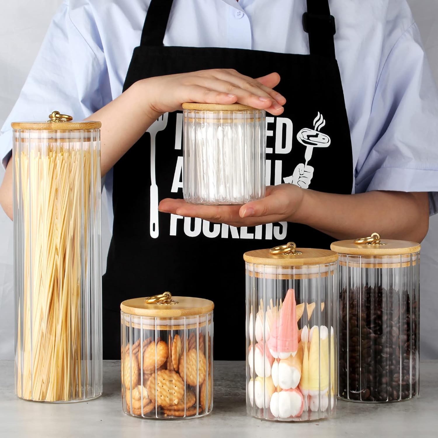 Glass Storage Jars Set of 5, D - Home Bar And Coffee avis et prix