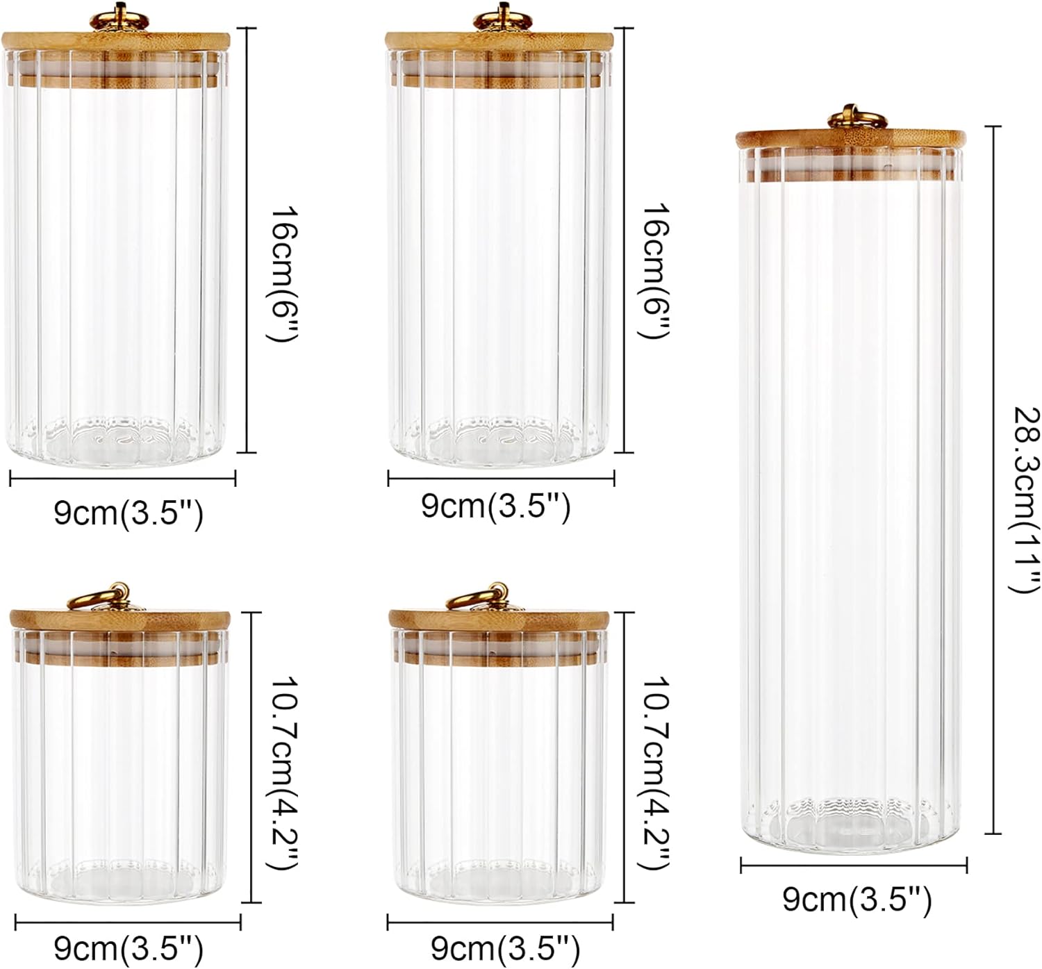 Glass Storage Jars Set of 5, D - Home Bar And Coffee avis et prix