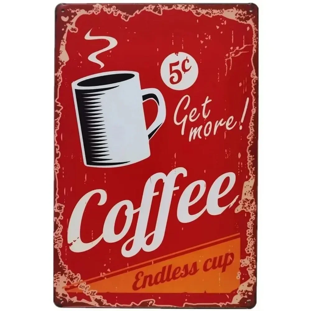 Plaque Metal Signs Drink Coffe - Home Bar And Coffee avis et prix