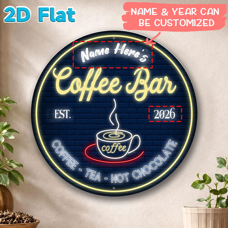 Custom Name & Year Coffee Bar  - Home Bar And Coffee avis et prix