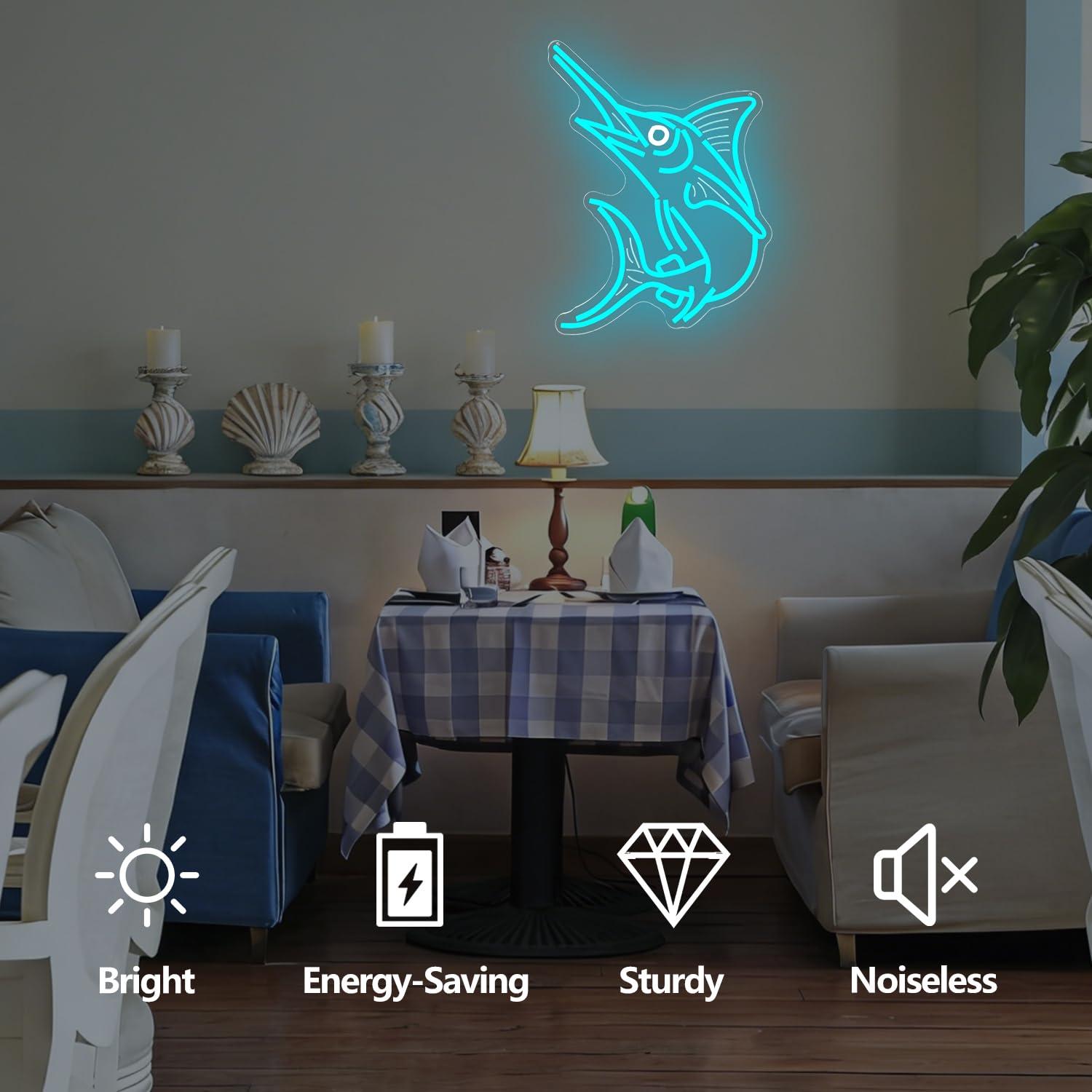 Marlin Fish Neon Sign Deep Sea - Home Bar And Restaurant avis et prix