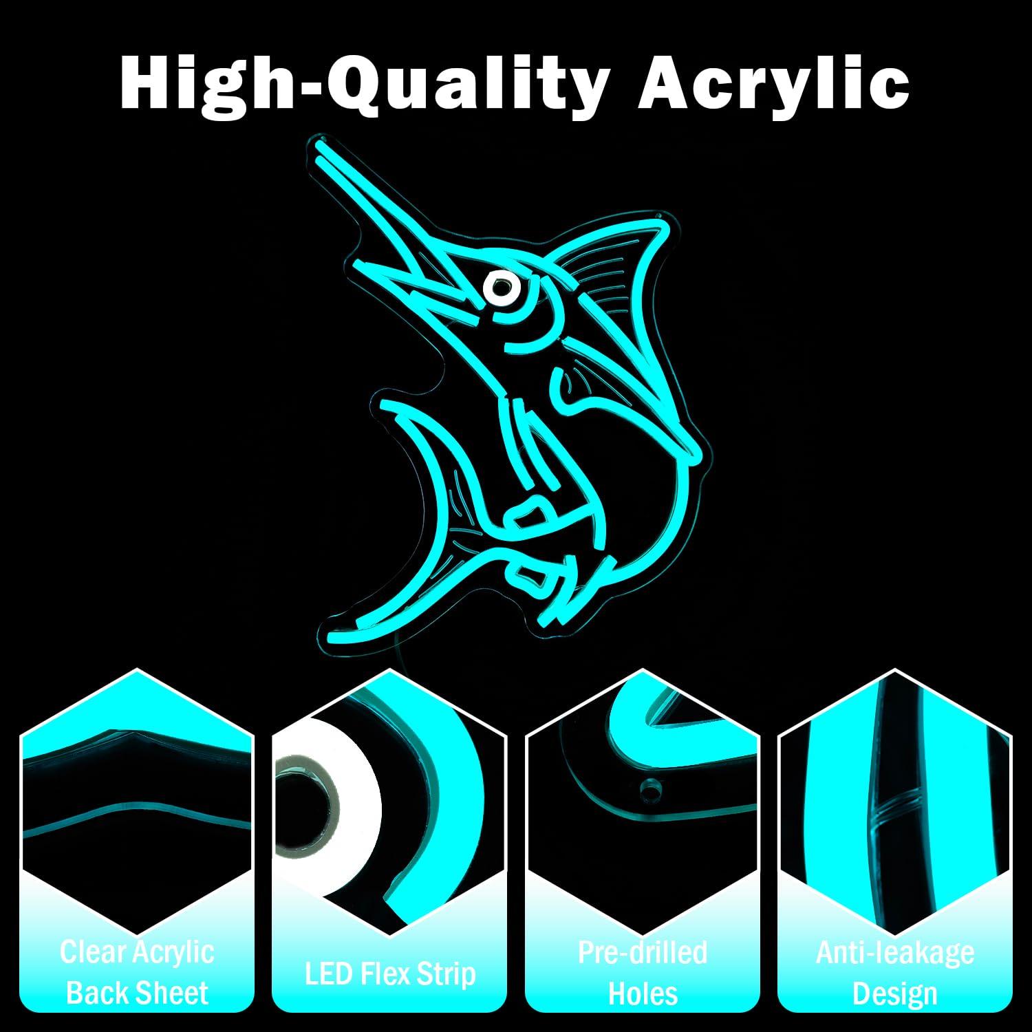 Marlin Fish Neon Sign Deep Sea - Home Bar And Restaurant avis et prix