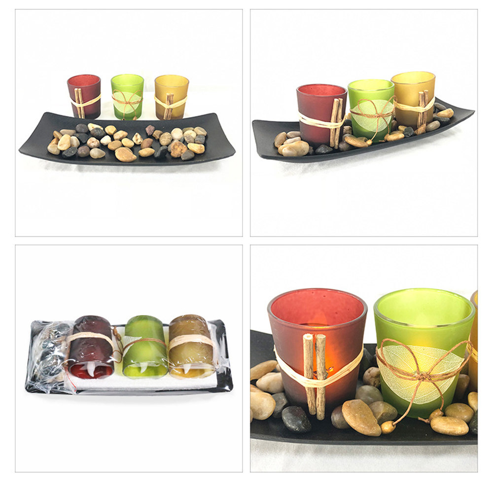 3Pcs Glass Candlestick Europea - Home Bar And Restaurant avis et prix