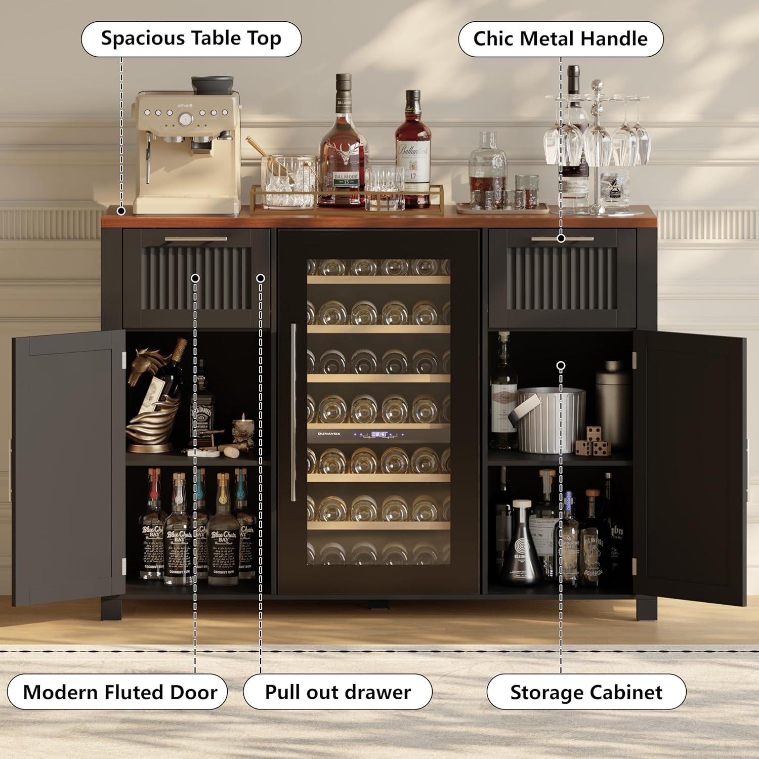 Large Coffee Bar Cabinet Fridg - Home Bar And Fridge avis et prix