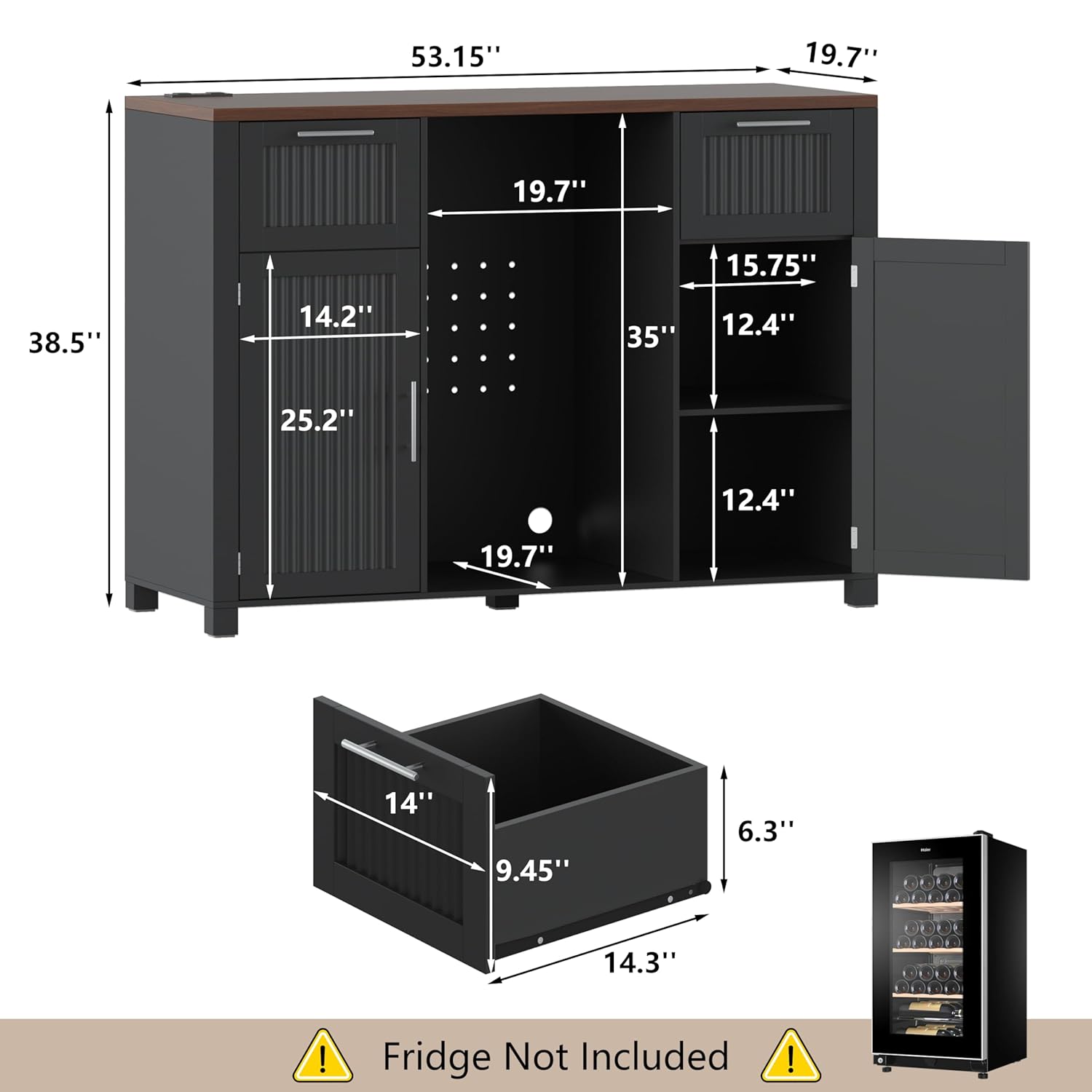 Large Coffee Bar Cabinet Fridg - Home Bar And Fridge avis et prix