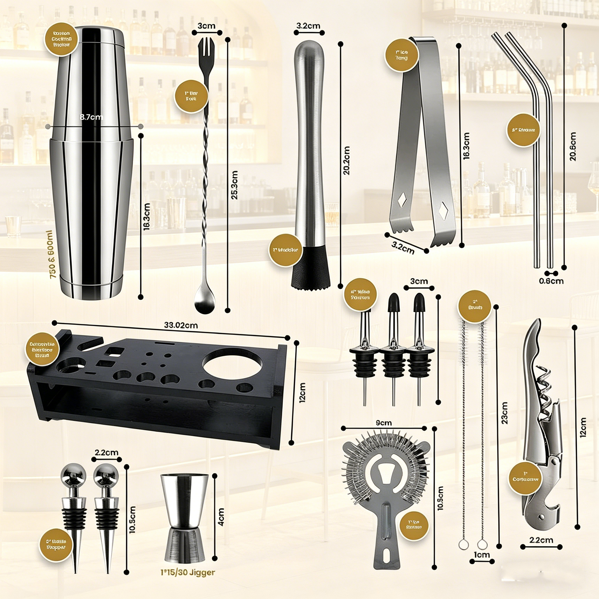 stllCocktail Shaker Set 18 Pie - Boston Shaker Set avis et prix