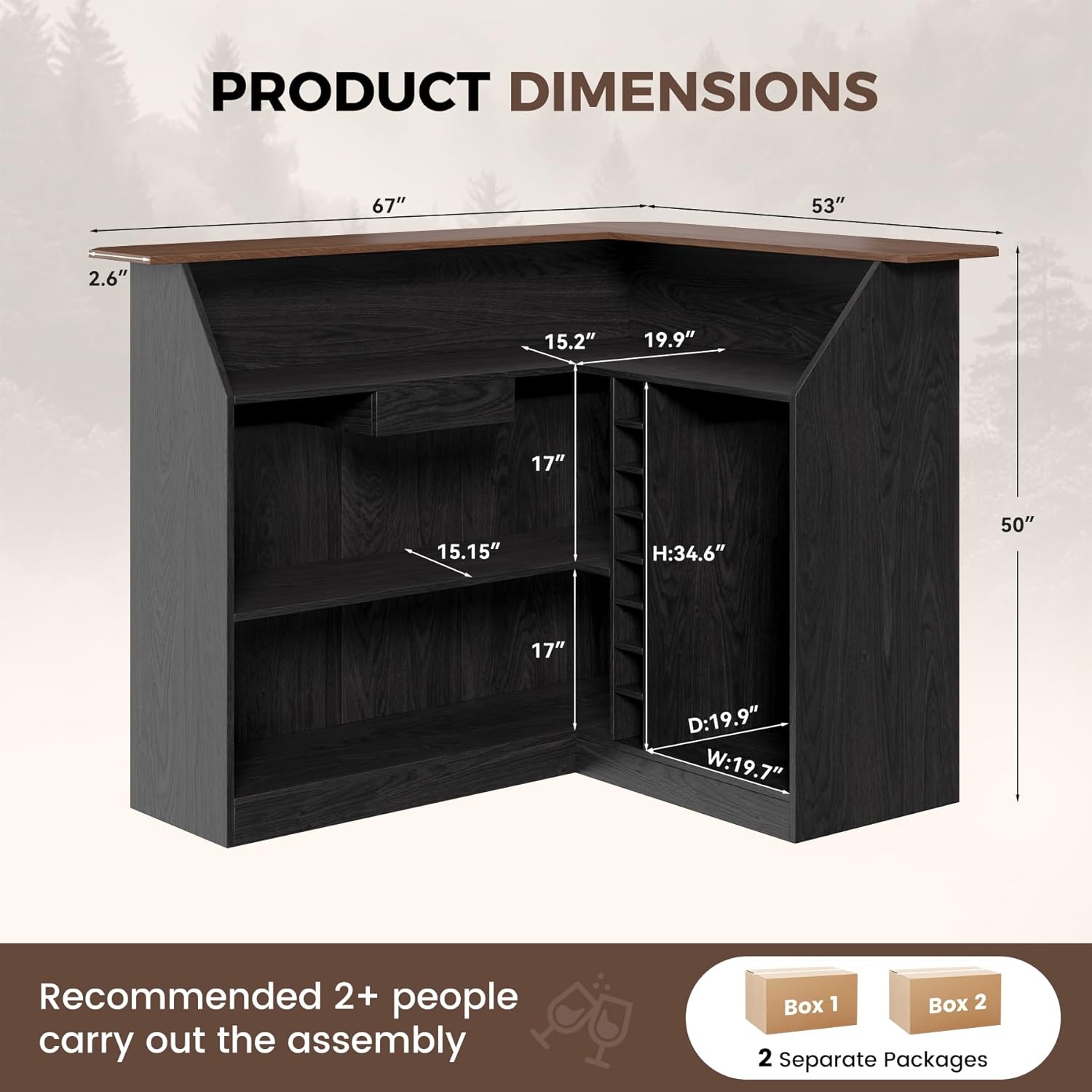 L Shaped Home Bar Unit With Fr - Home Bar And Fridge avis et prix
