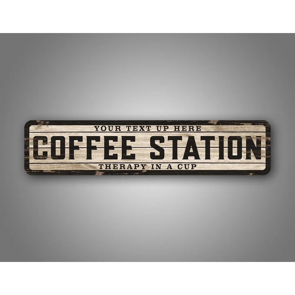 Custom Text Logo Weathered Woo - Home Bar And Coffee avis et prix