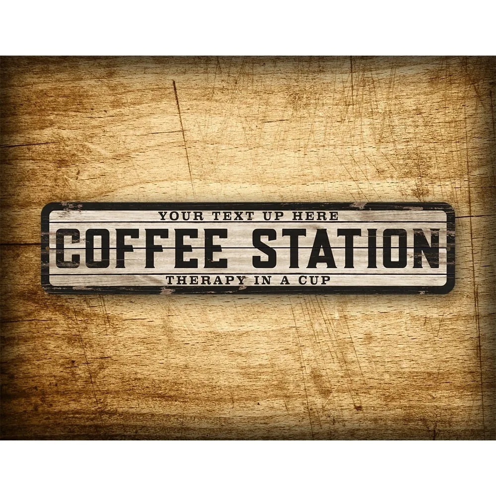 Custom Text Logo Weathered Woo - Home Bar And Coffee avis et prix