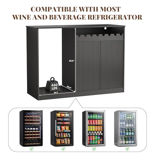 53 Inch L-Shape Contemporary B - Home Bar And Fridge avis et prix