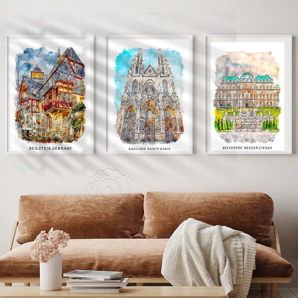 Watercolor Print, World Travel - Home Barcelona avis et prix