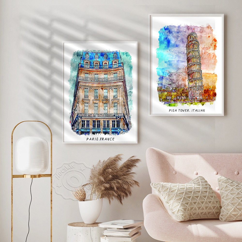 Watercolor Print, World Travel - Home Barcelona avis et prix