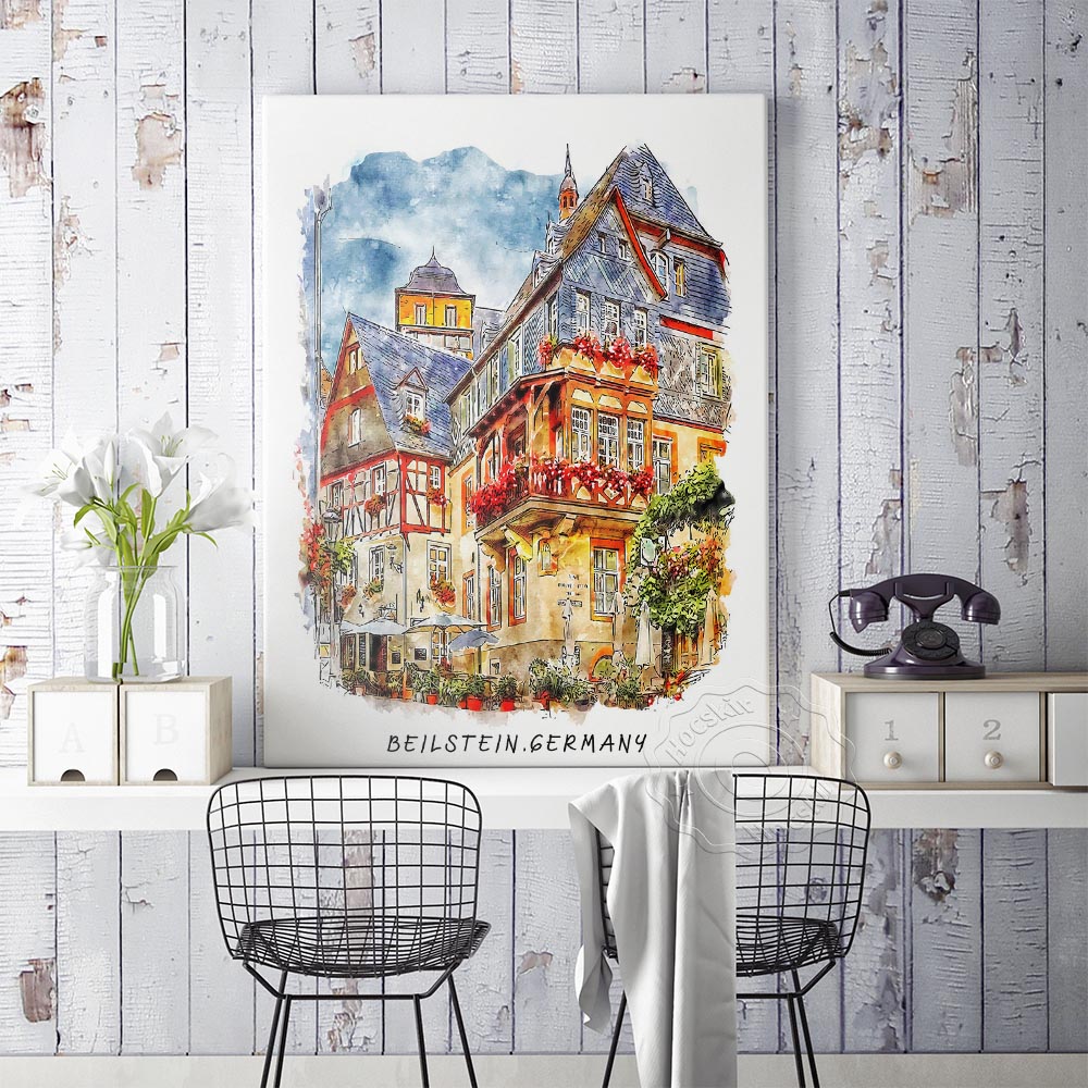 Watercolor Print, World Travel - Home Barcelona avis et prix
