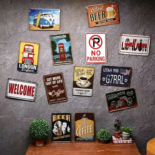 Vintage Sexy Lady Metal Tin Si - Home Bar And Restaurant avis et prix
