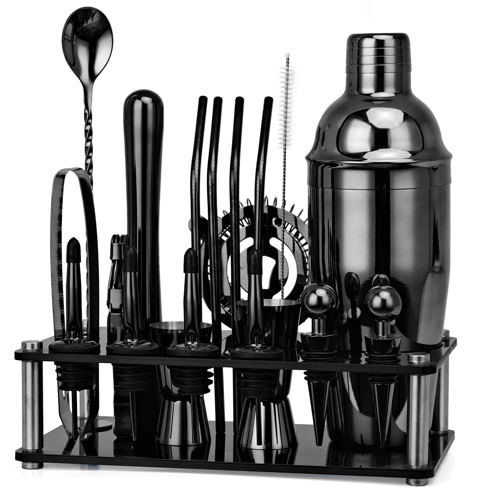 20pcs Black/Rose Gold/Silver 8 - Boston Shaker Set avis et prix