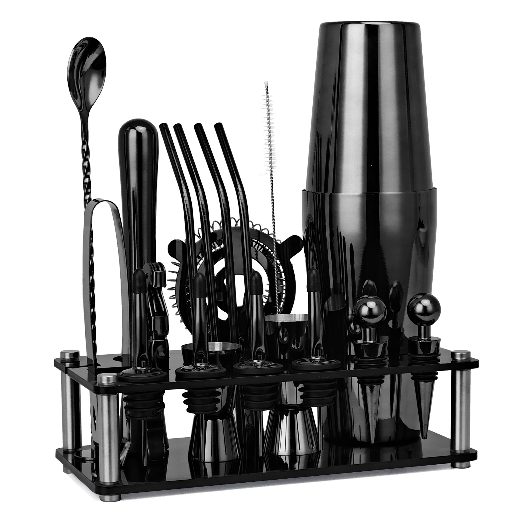 20pcs Black/Rose Gold/Silver 8 - Boston Shaker Set avis et prix