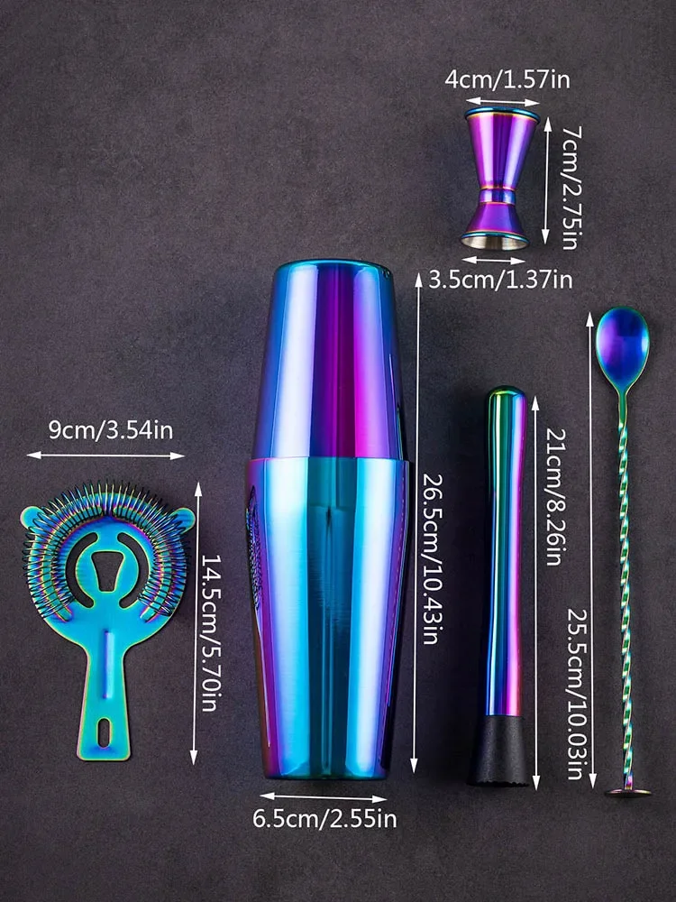 5/7pcs Rainbow Cocktail Shaker - Boston Shaker Set avis et prix