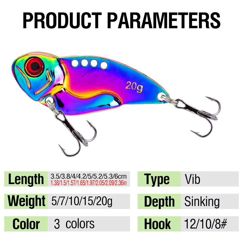 3PCS Metal Colorful VIB Lure 5 - Jigger Double Sided avis et prix