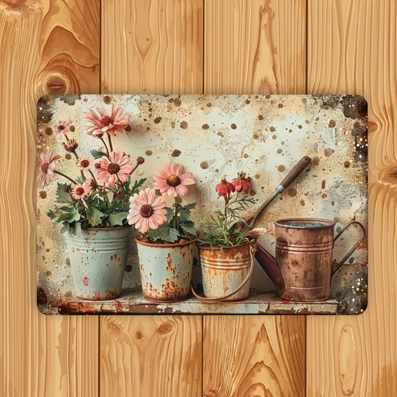 Vintage Floral Metal Tin Sign  - Home Bar And Restaurant avis et prix