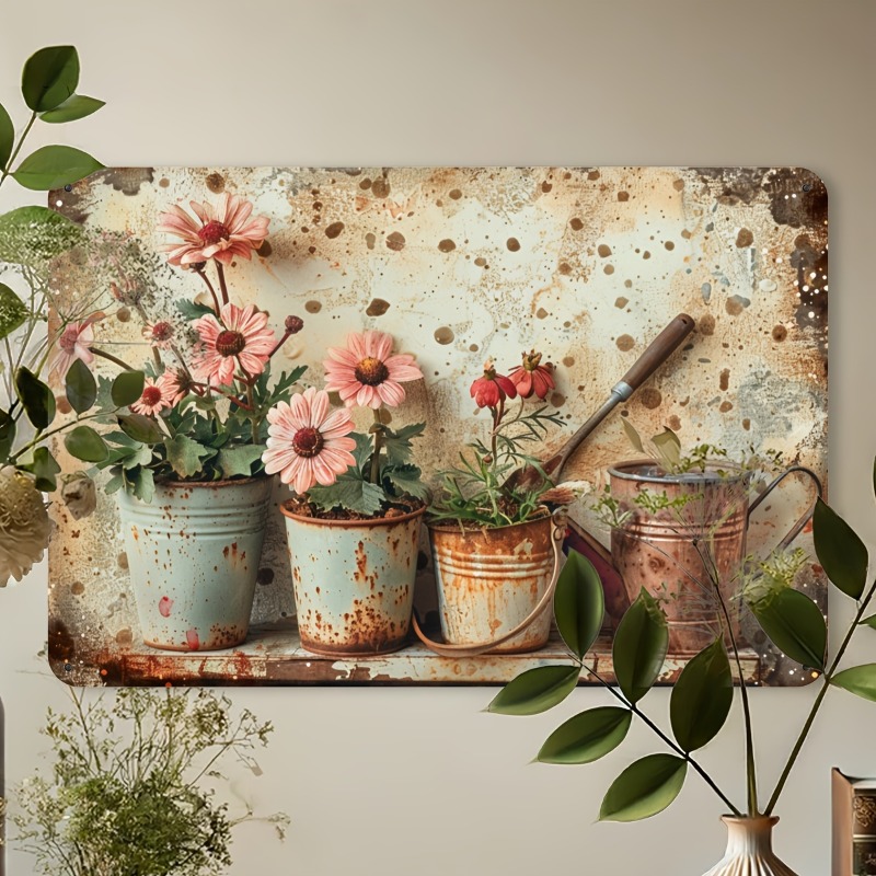 Vintage Floral Metal Tin Sign  - Home Bar And Restaurant avis et prix