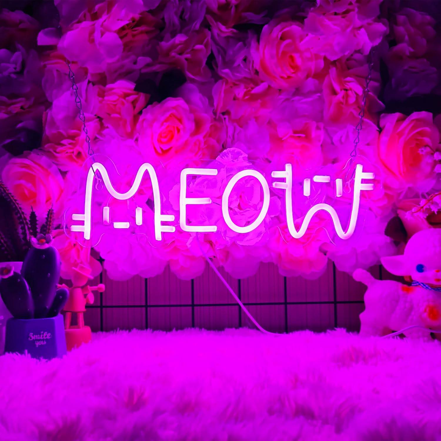 Meow Neon Sign Cat USB Powered - Home Bar And Restaurant avis et prix