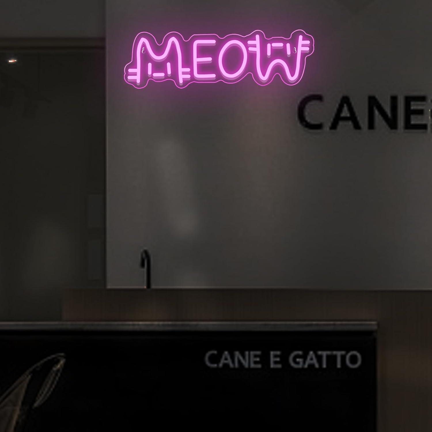 Meow Neon Sign Cat USB Powered - Home Bar And Restaurant avis et prix