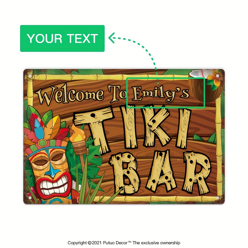 Custom  Decor Tiki Bar Sign, P - Home Bar And Restaurant avis et prix