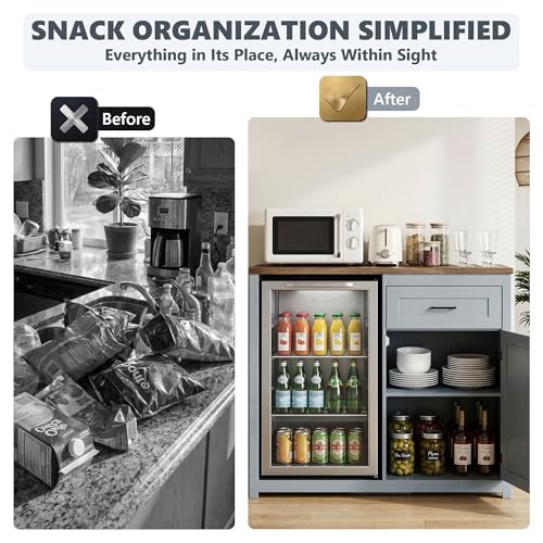 Farmhouse-Style 41.7 Inch Blue - Home Bar And Fridge avis et prix