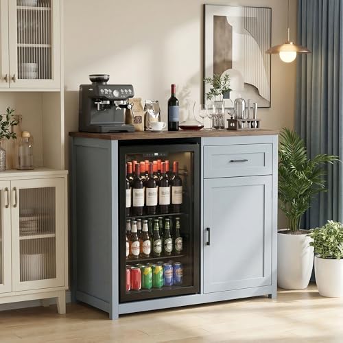 Farmhouse-Style 41.7 Inch Blue - Home Bar And Fridge avis et prix