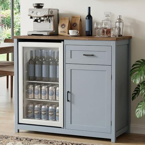 Farmhouse-Style 41.7 Inch Blue - Home Bar And Fridge avis et prix