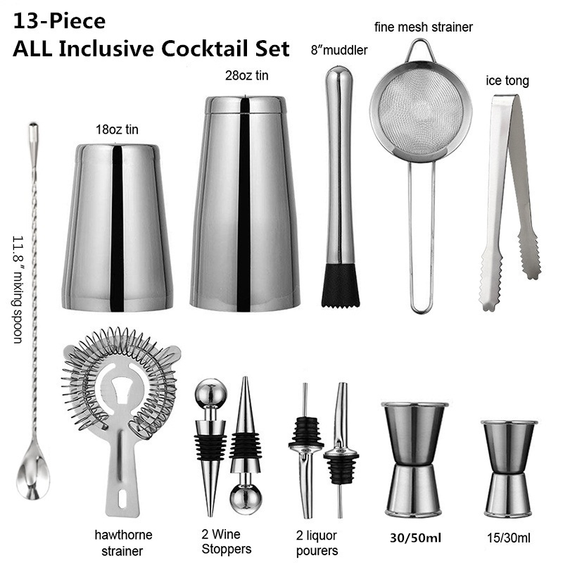 13Pcs/Set Stainless Steel Cock - Boston Shaker Set avis et prix