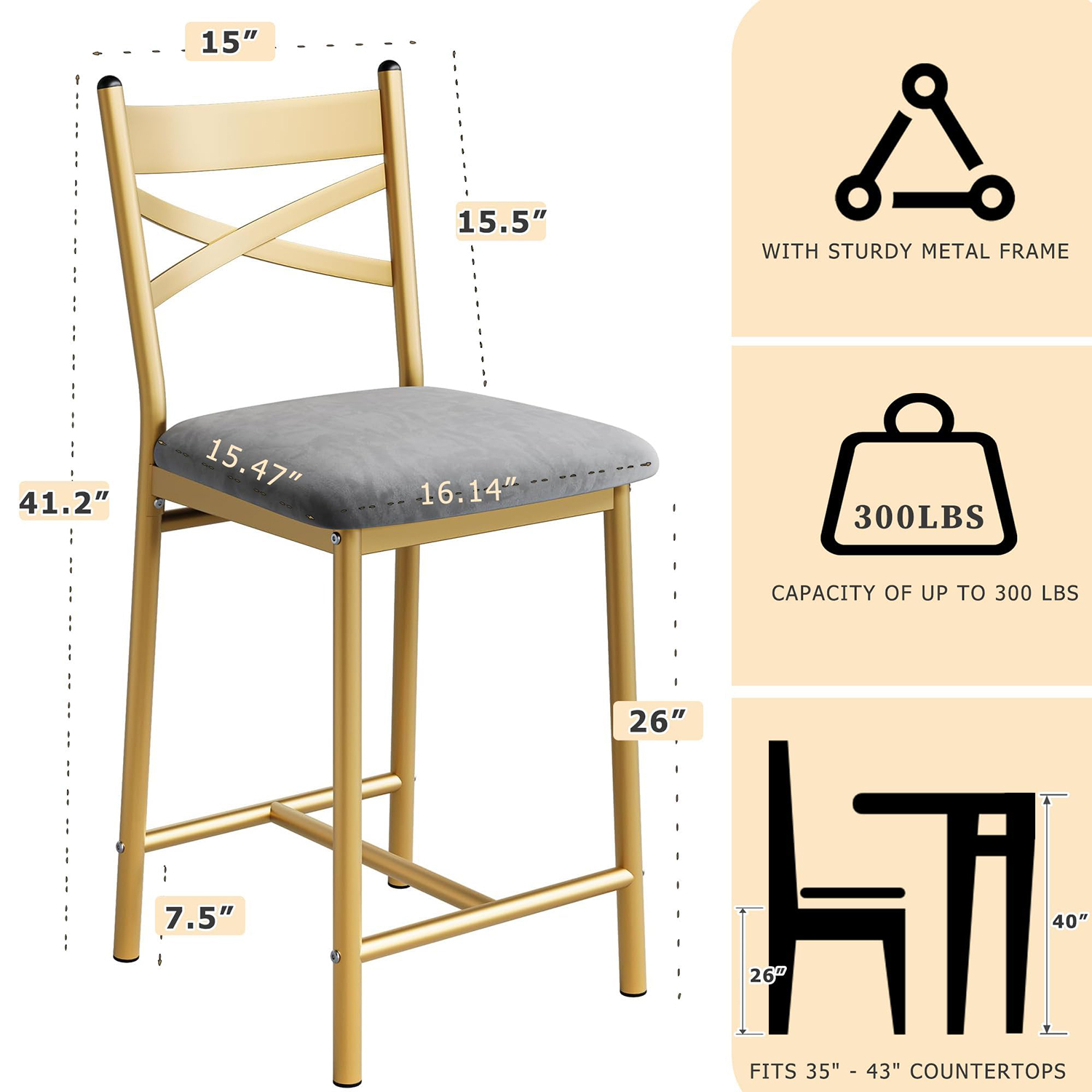 26 Inch Bar Stools Set Of 2, C - Home Bar Stools avis et prix