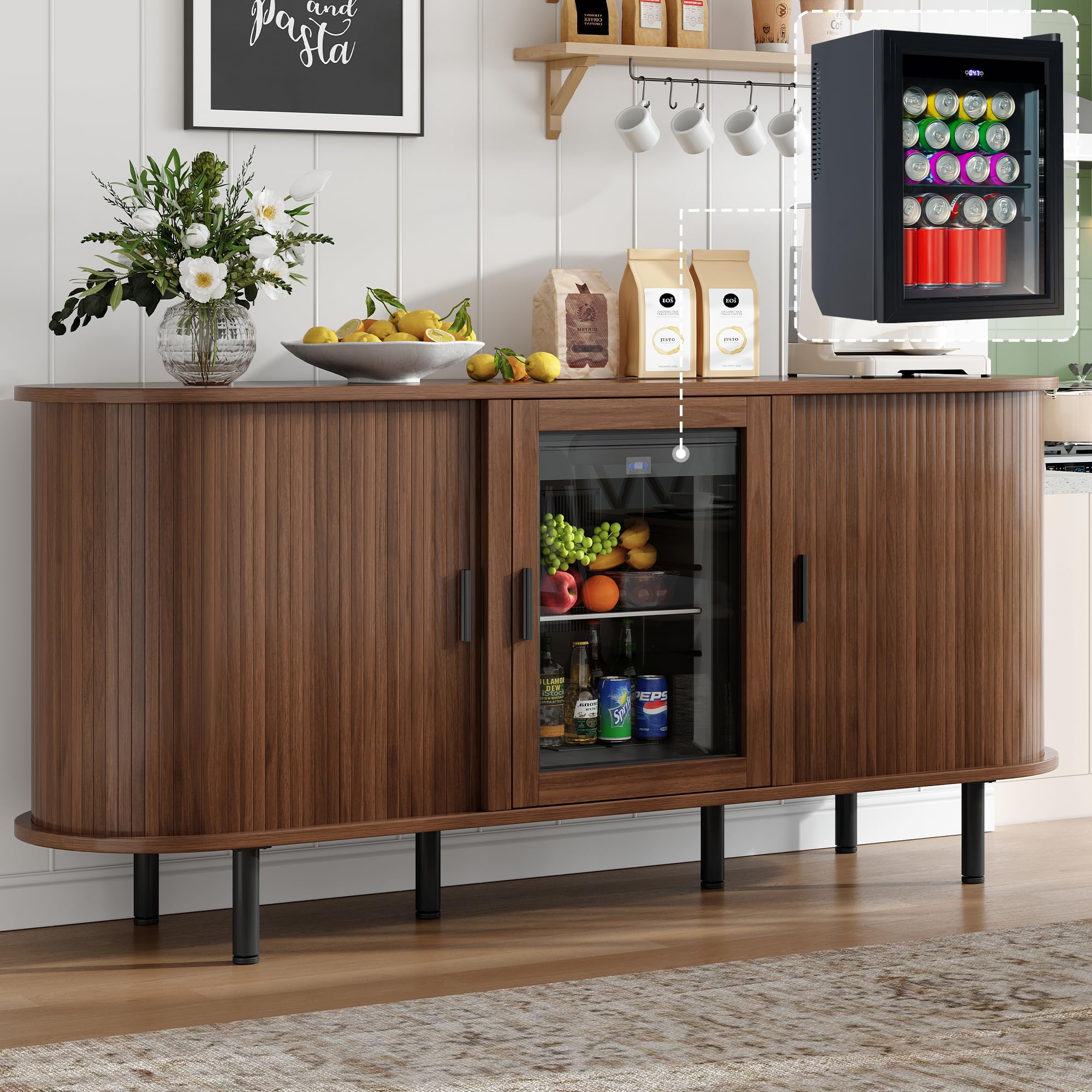 70 Inch Coffee Bar Cabinet Wit - Home Bar And Fridge avis et prix