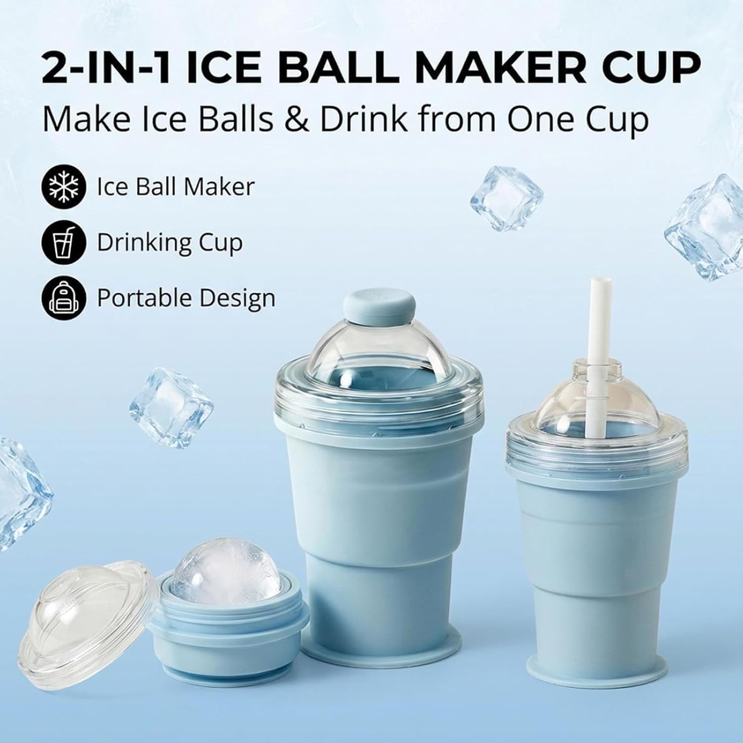 2 in 1 Collapsible Silicone Ic - Ice Mold Sphere avis et prix