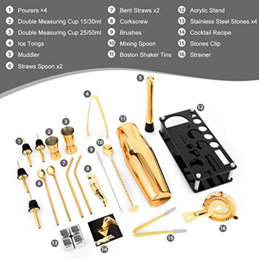 Cocktail Shaker Set 23-Piece B - Boston Shaker Set avis et prix