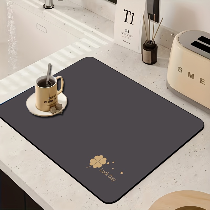 Dark Grey Clover Luck Dish Dry - Bar Mat Rubber avis et prix
