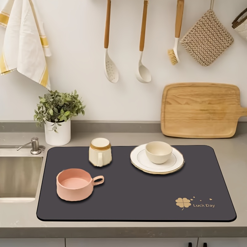Dark Grey Clover Luck Dish Dry - Bar Mat Rubber avis et prix