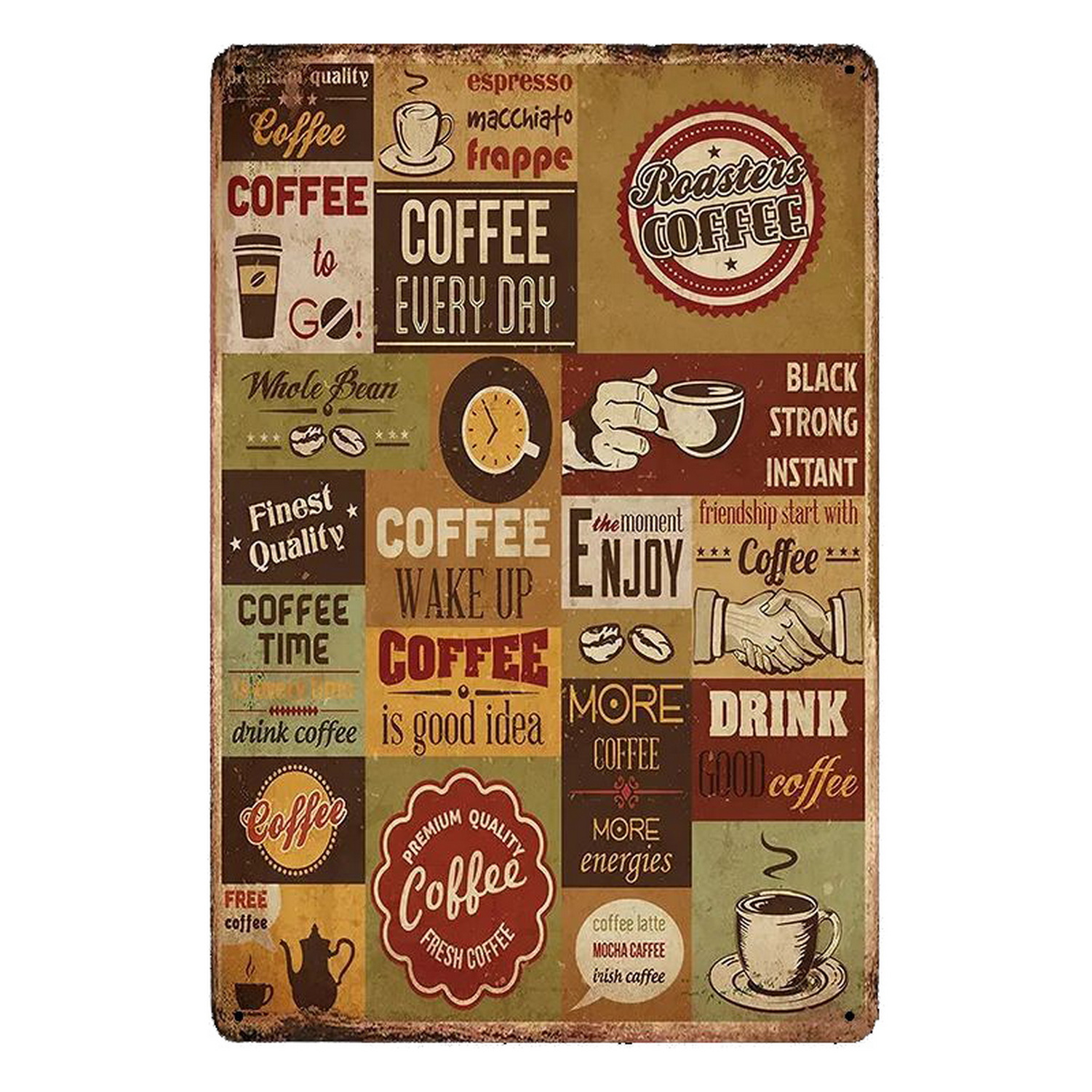 Metal Tin Signs Italian Coffee - Home Bar And Coffee avis et prix